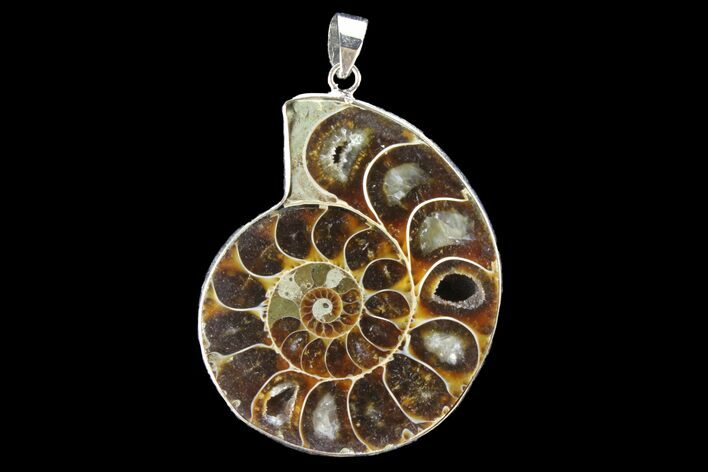 Fossil Ammonite Pendant - Million Years Old #142897